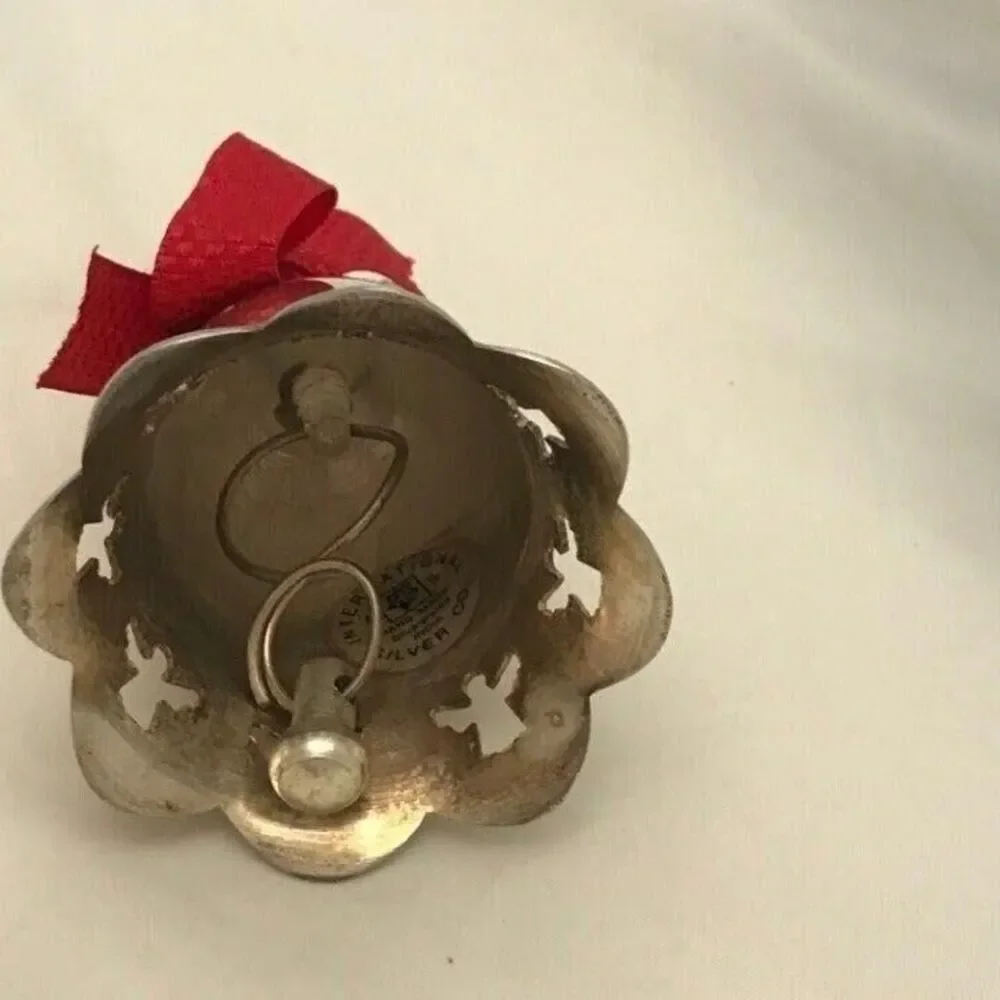 #1403 Angel Bell India International hand made silver plate  3.75 X 2.25 IN